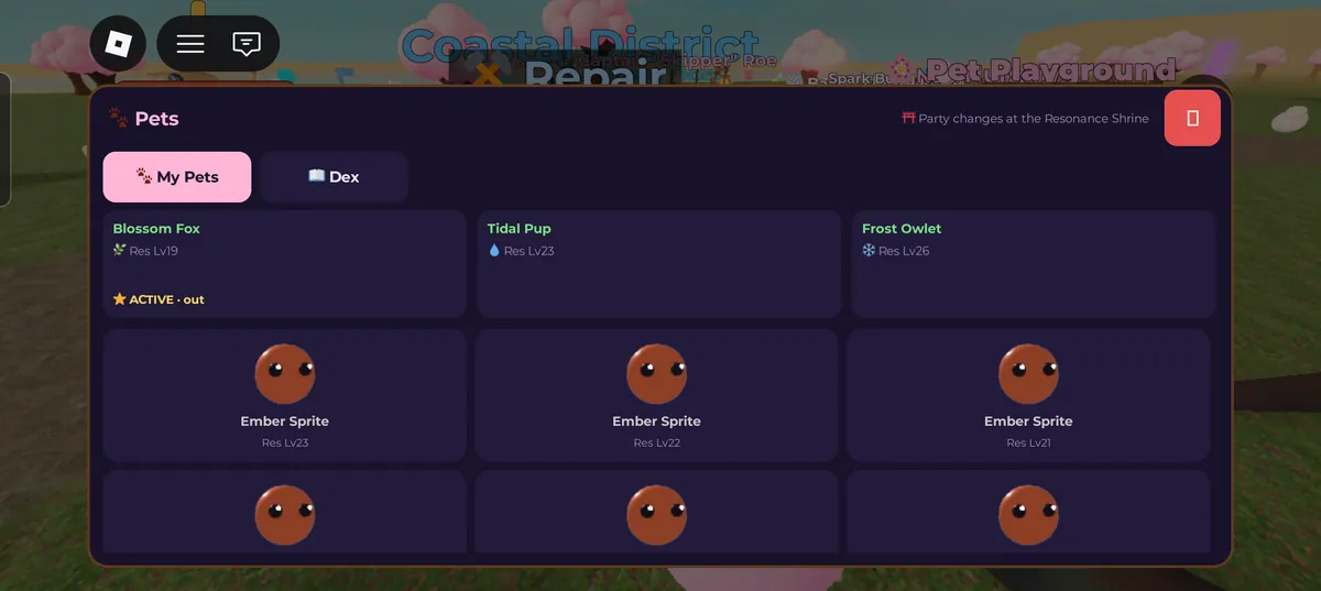Pet portrait cards in the inventory
