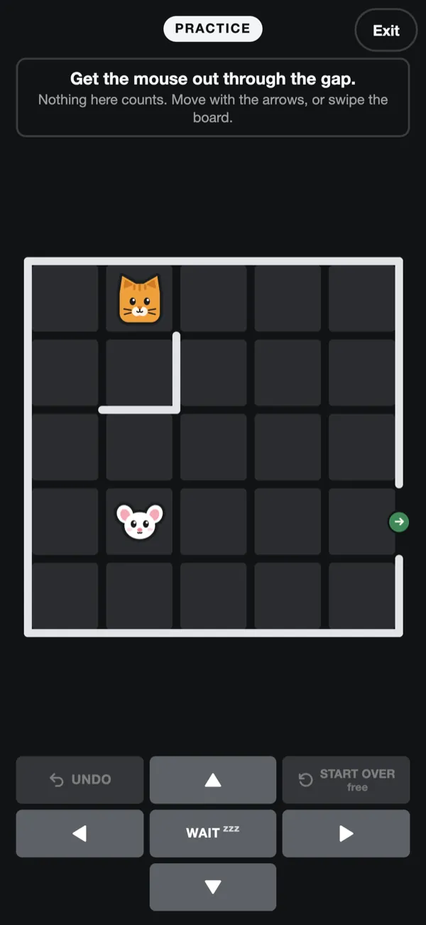 The practice maze, where nothing counts
